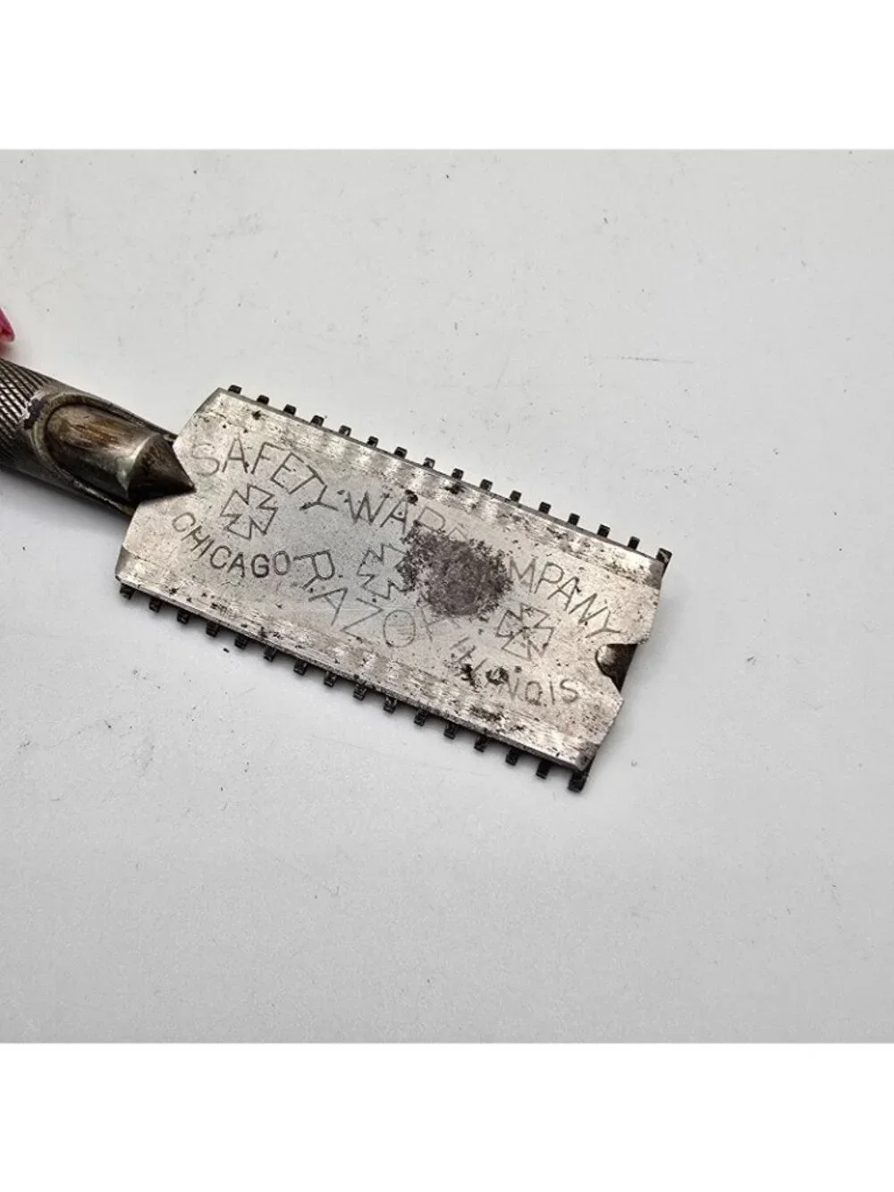 Ward Safety Razor Antique Wedge Blade Original Case Chicago c1908 1910 USA